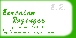 bertalan rozinger business card